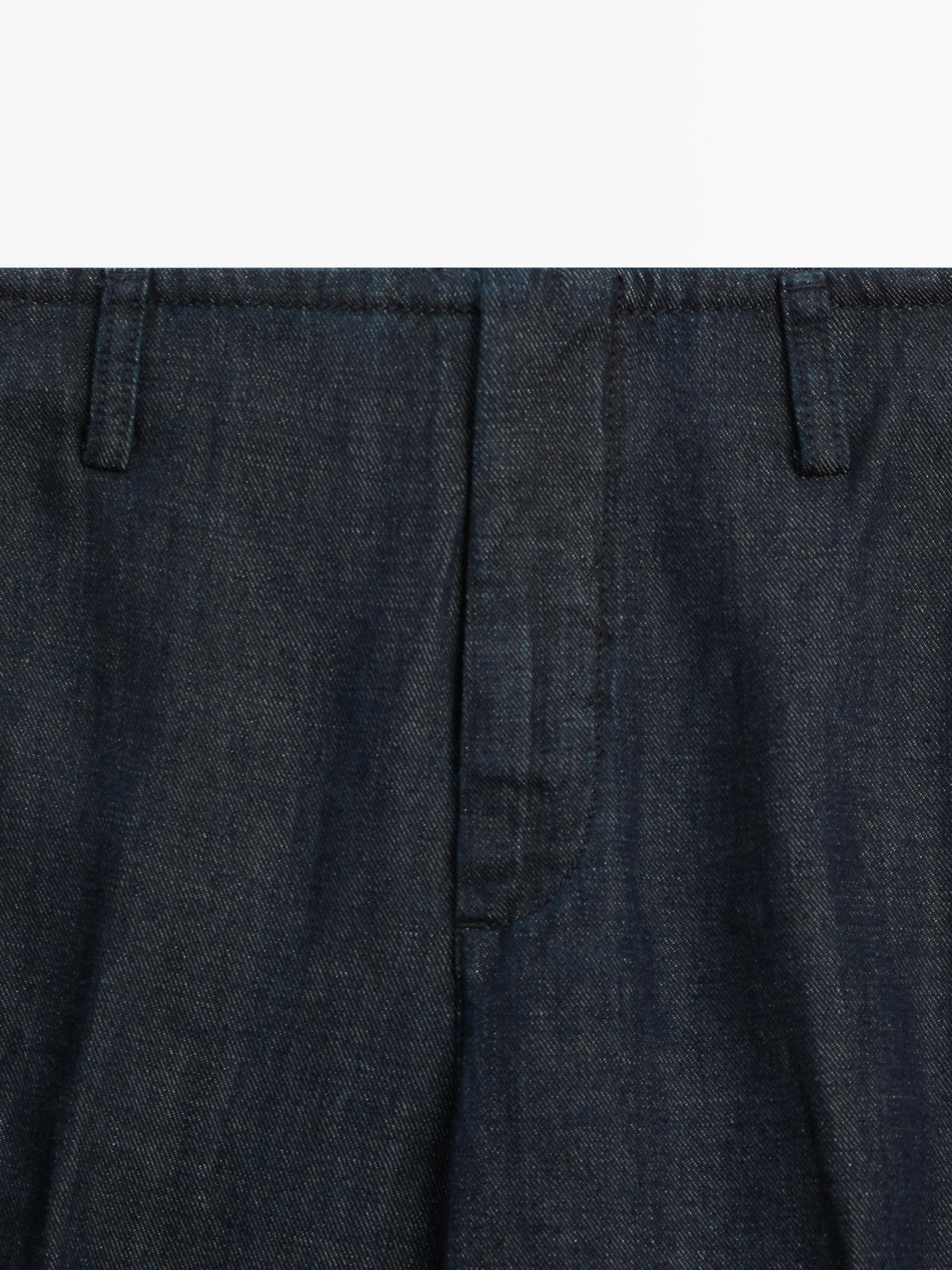 Pantalon wide leg avec lin